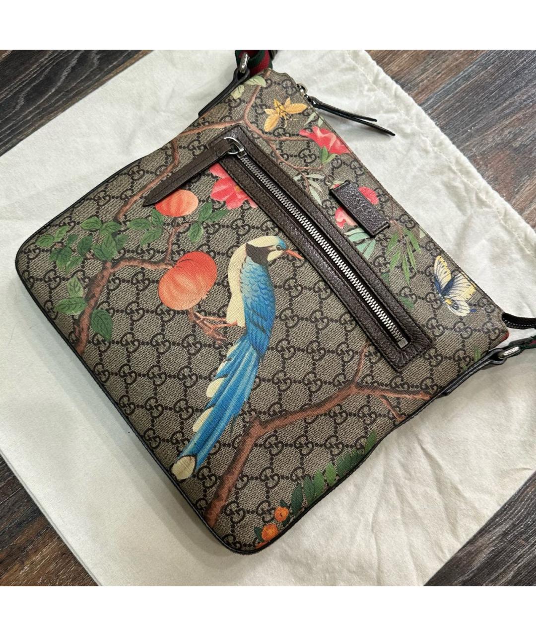GUCCI Бежевая кожаная сумка на плечо, фото 4