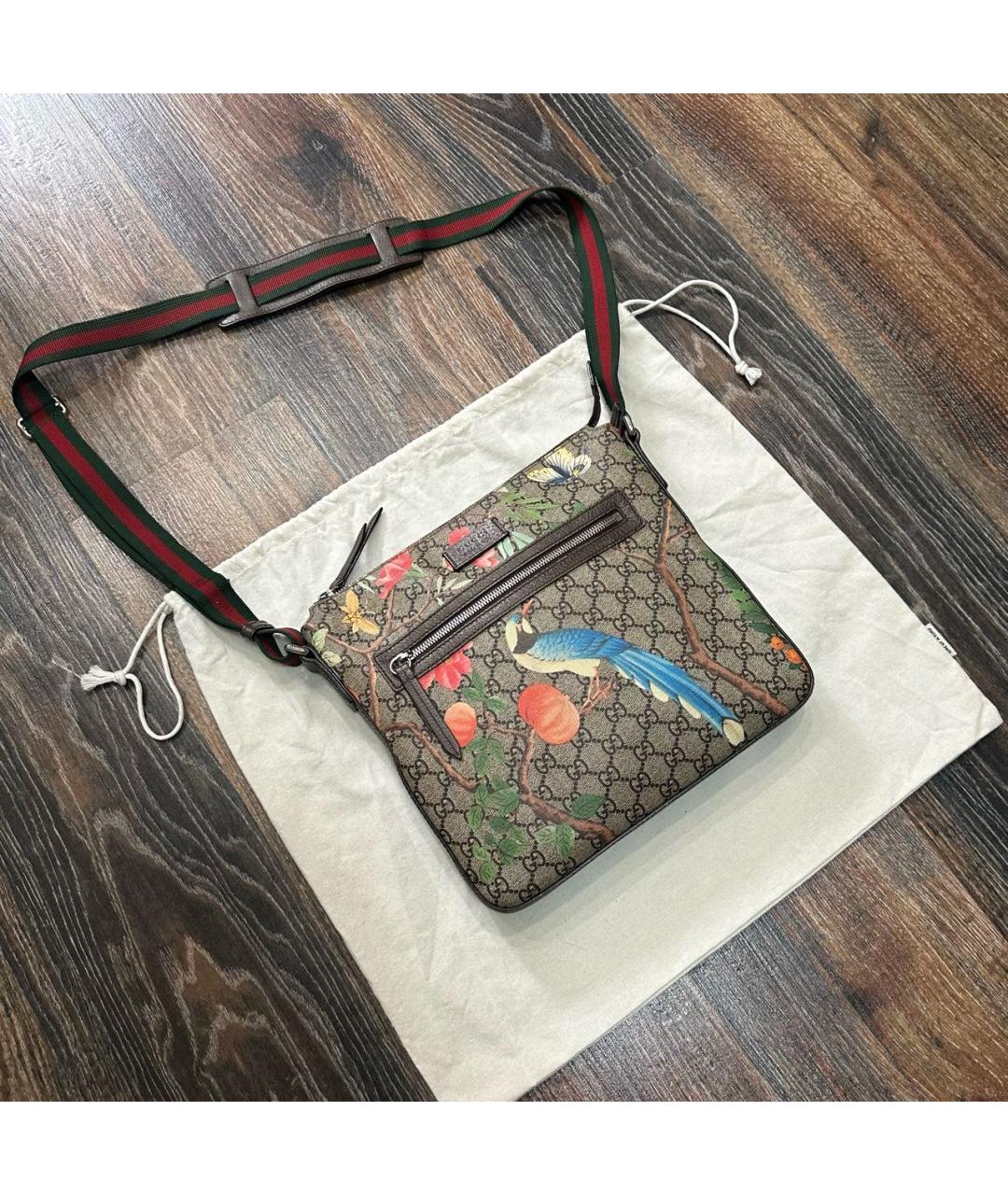 GUCCI Бежевая кожаная сумка на плечо, фото 3