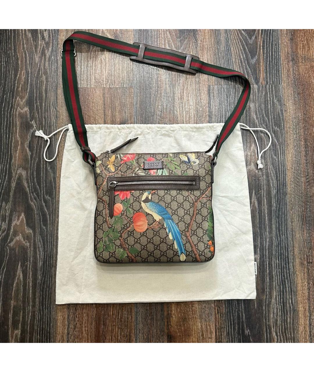 GUCCI Бежевая кожаная сумка на плечо, фото 6
