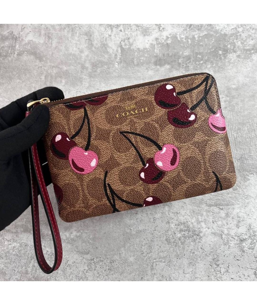 COACH Коричневый кожаный кошелек, фото 5