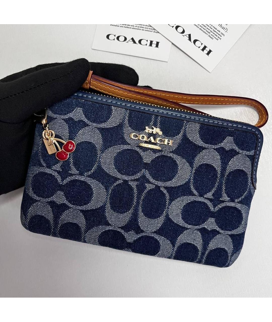 COACH Темно-синий кошелек, фото 2