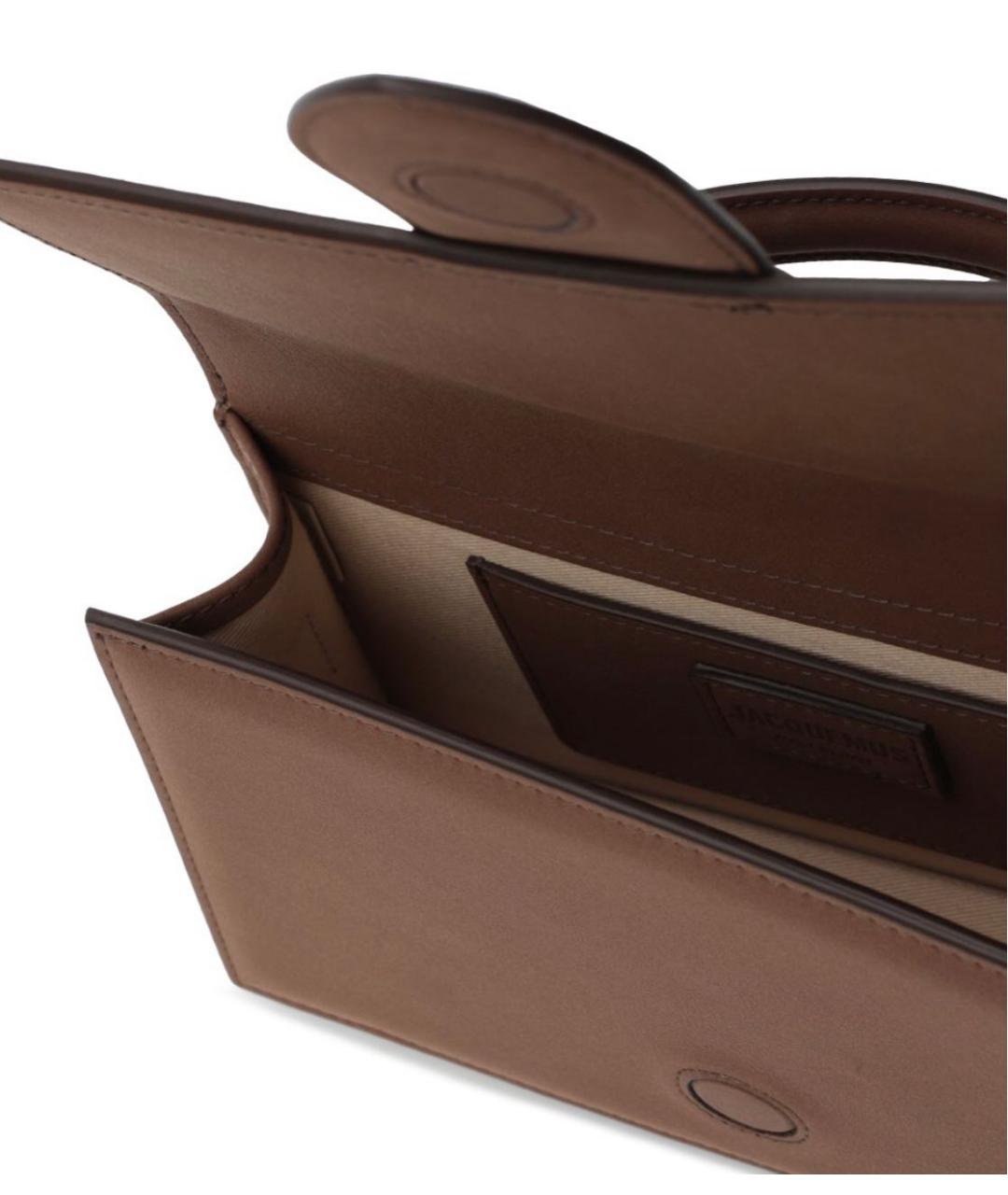 JACQUEMUS Коричневая замшевая сумка через плечо, фото 3