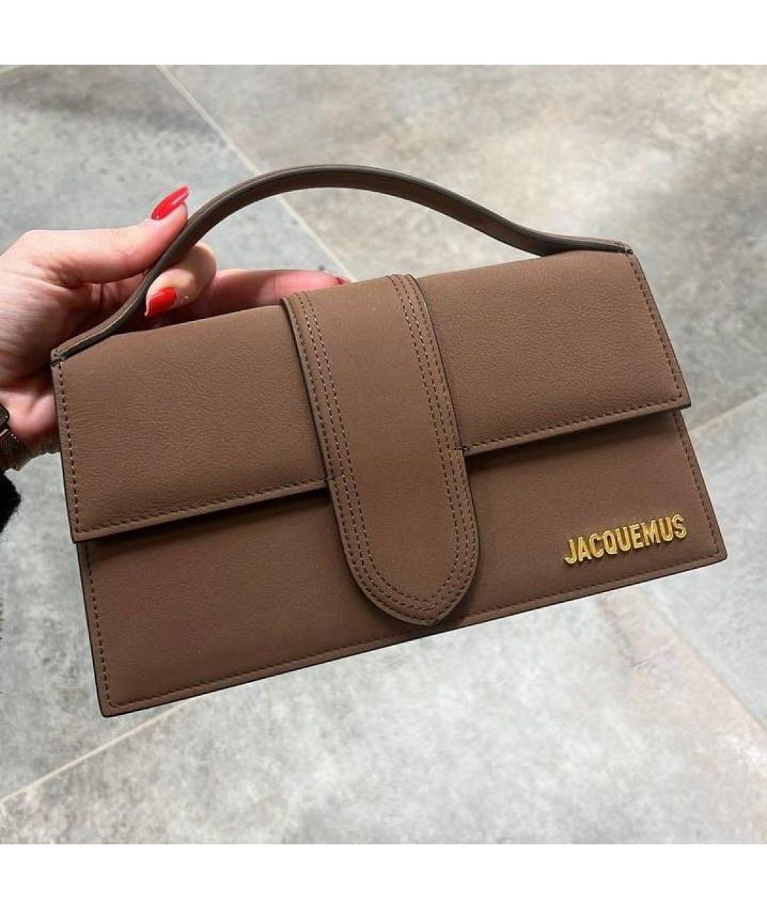 JACQUEMUS Коричневая замшевая сумка через плечо, фото 4