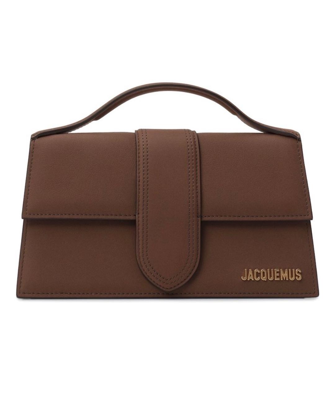 JACQUEMUS Коричневая замшевая сумка через плечо, фото 5
