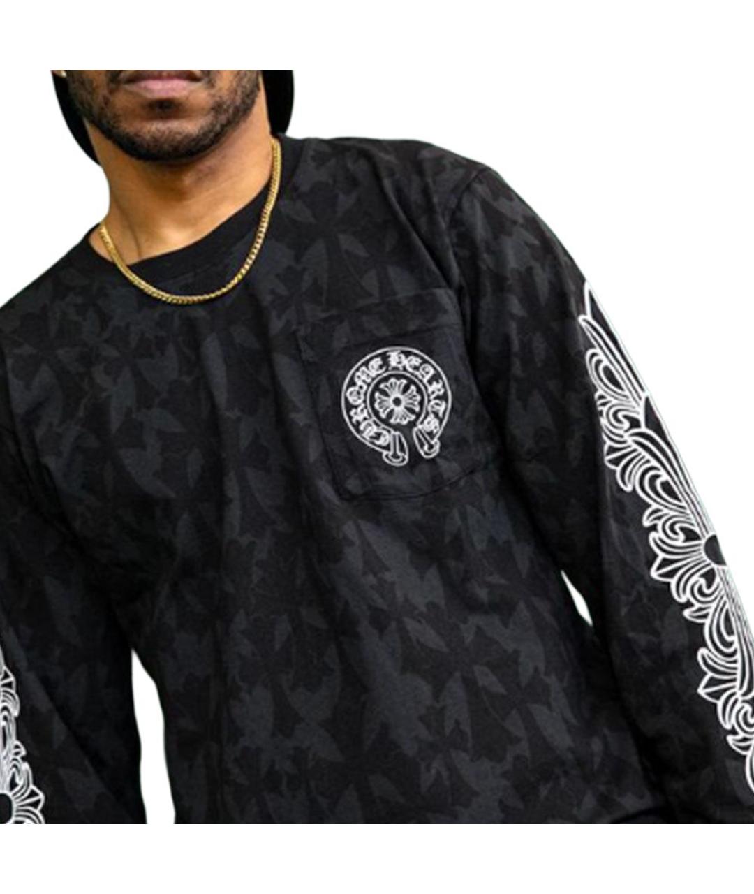 CHROME HEARTS Черная хлопковая футболка, фото 4