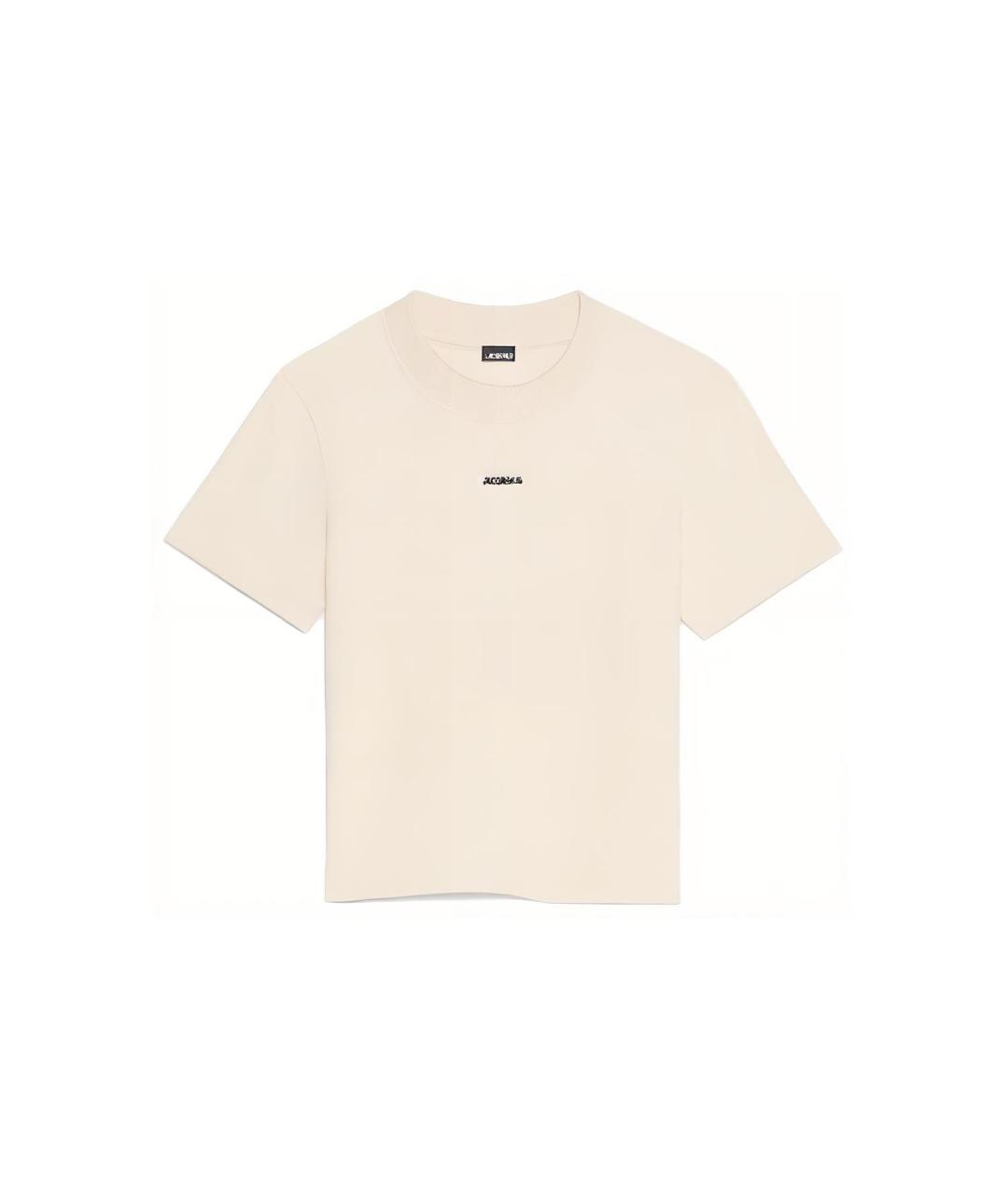 JACQUEMUS Бежевая хлопковая футболка, фото 1