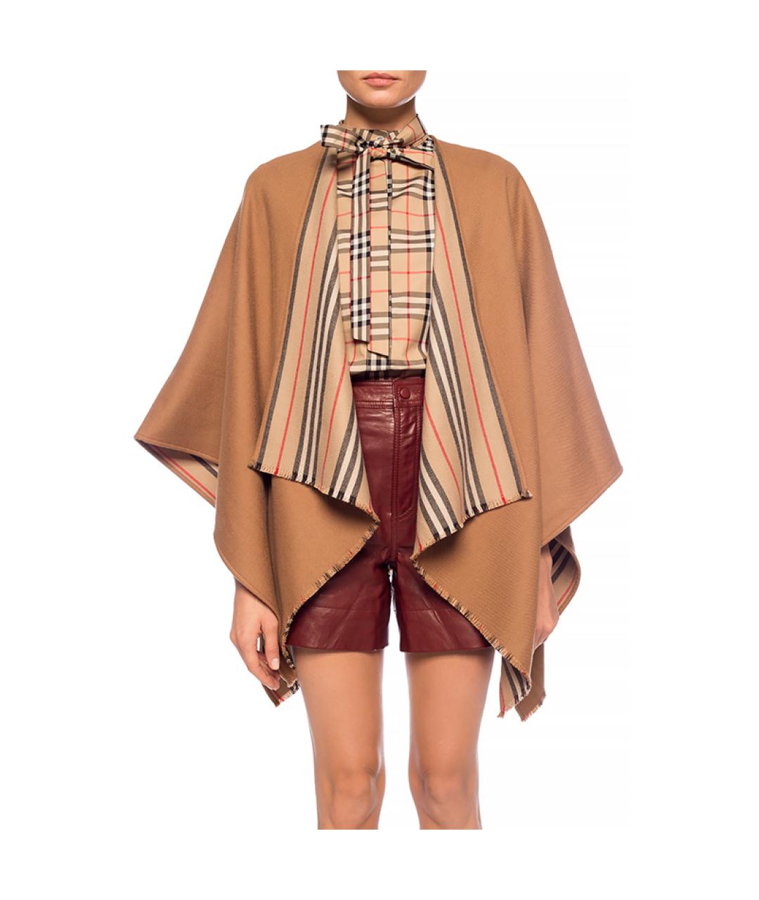 BURBERRY Бежевый шерстяной платок, фото 3