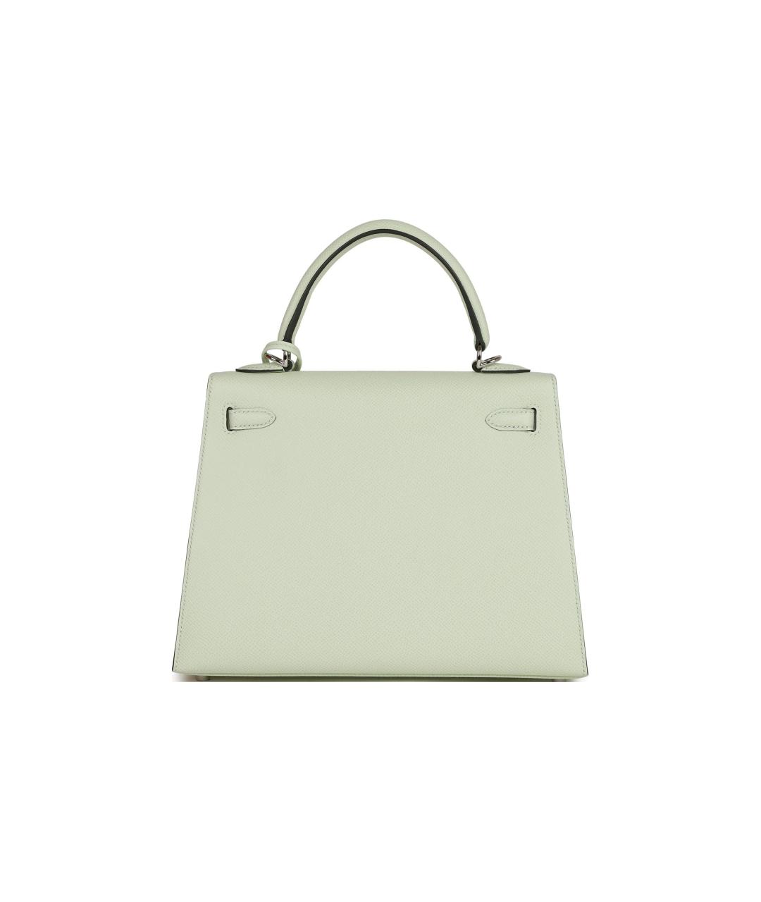 HERMES Салатовая кожаная сумка с короткими ручками, фото 6