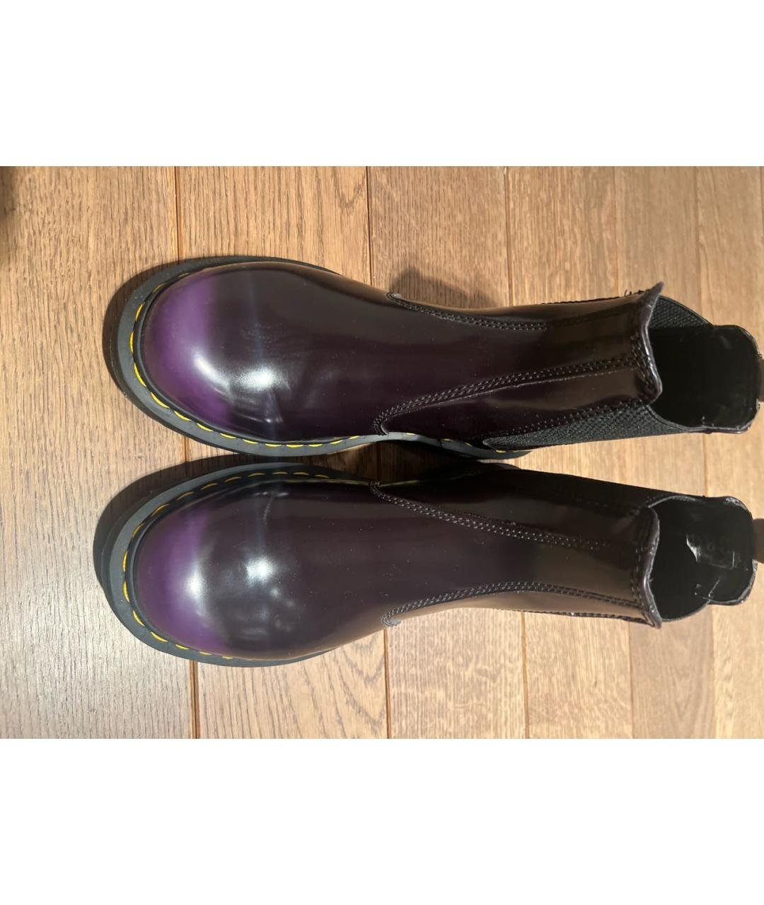 DR. MARTENS Фиолетовые кожаные ботинки, фото 3