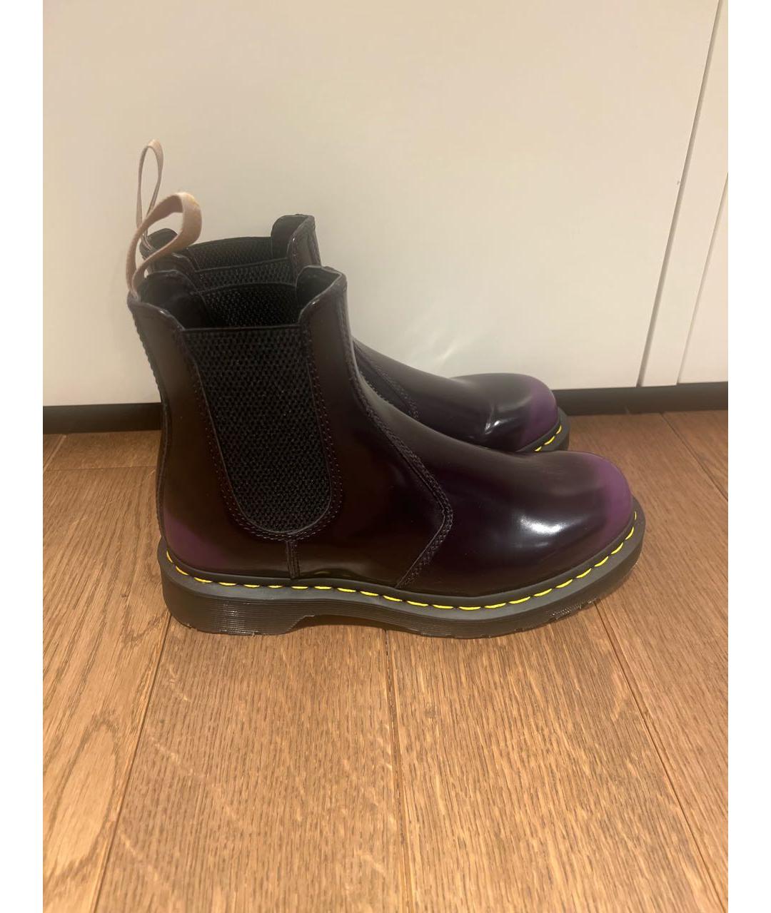 DR. MARTENS Фиолетовые кожаные ботинки, фото 5