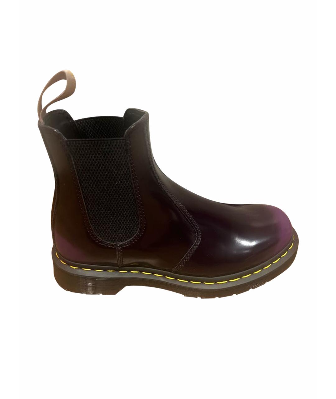 DR. MARTENS Фиолетовые кожаные ботинки, фото 1