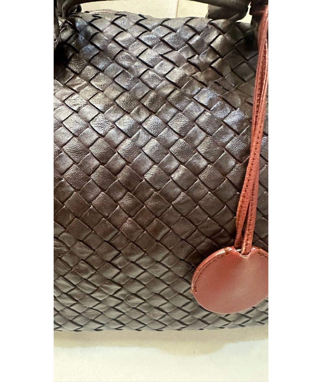 BOTTEGA VENETA Коричневая кожаная сумка с короткими ручками, фото 4