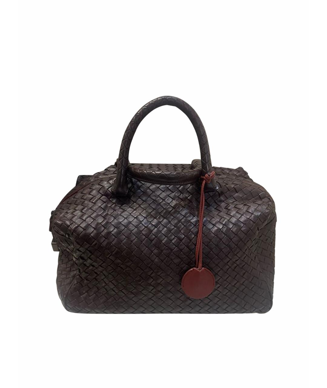 BOTTEGA VENETA Коричневая кожаная сумка с короткими ручками, фото 1