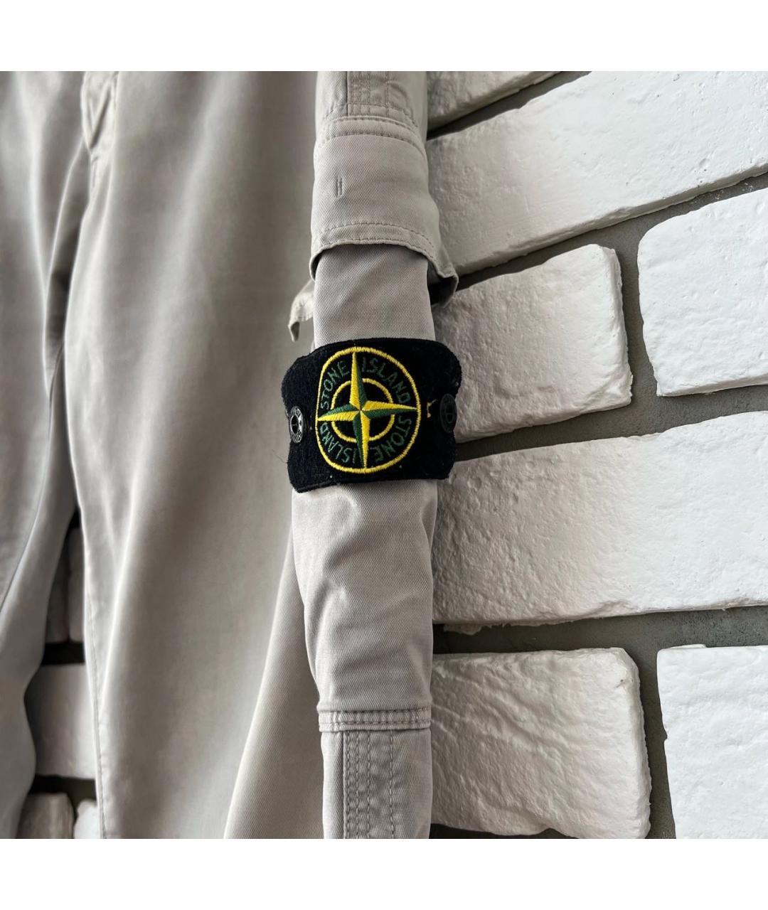 STONE ISLAND Серые хлопковые повседневные брюки, фото 2