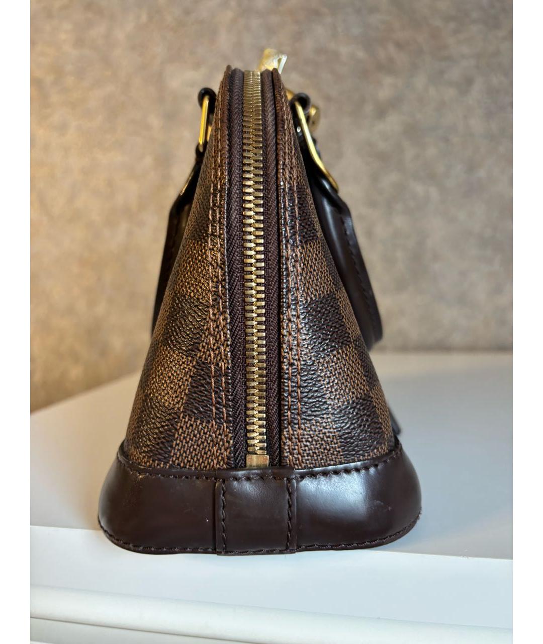 LOUIS VUITTON Коричневая сумка с короткими ручками из искусственной кожи, фото 7
