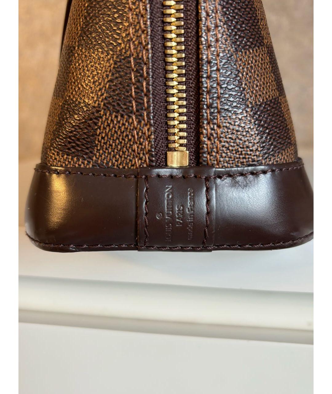 LOUIS VUITTON Коричневая сумка с короткими ручками из искусственной кожи, фото 5