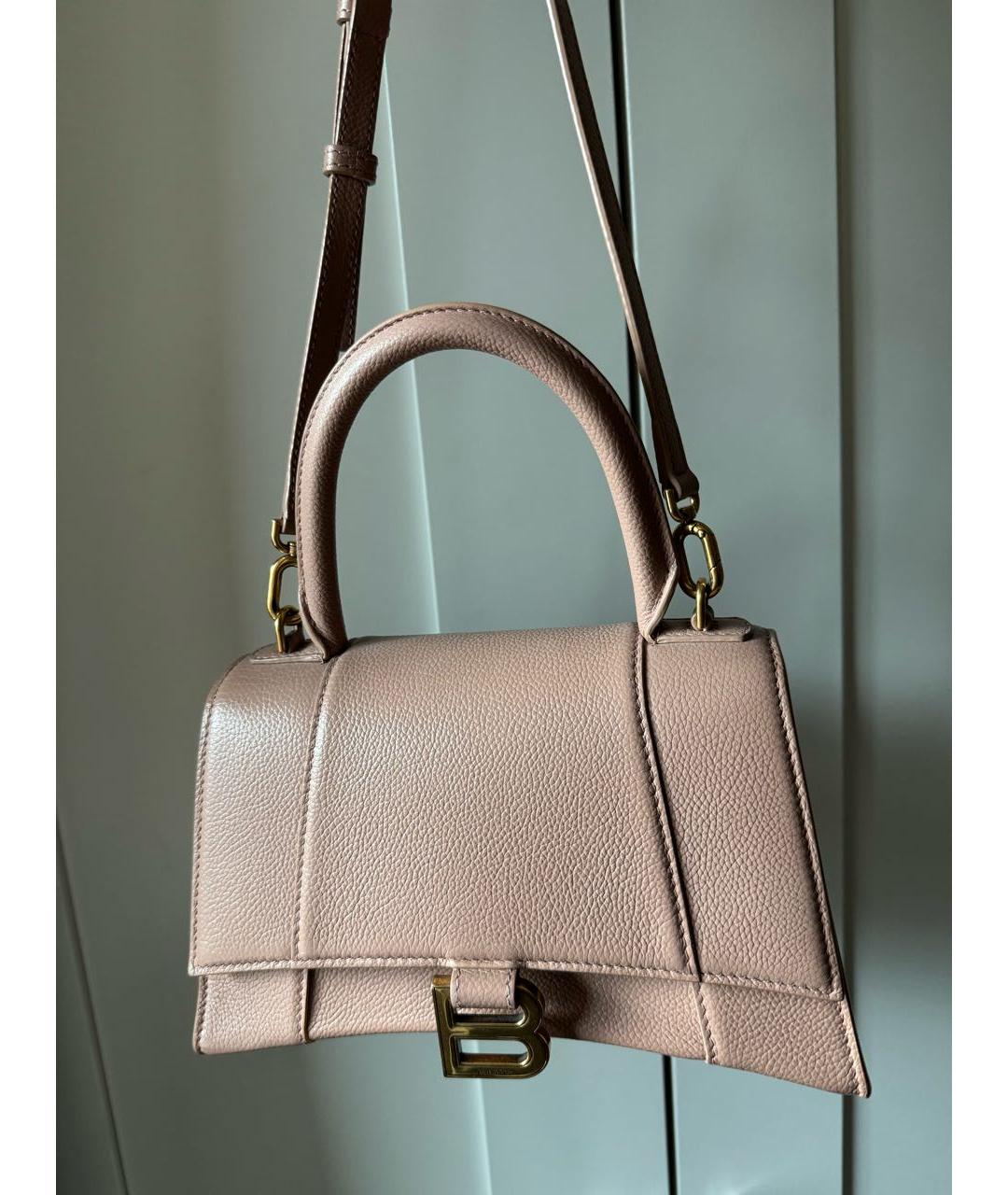 BALENCIAGA Розовая кожаная сумка с короткими ручками, фото 6