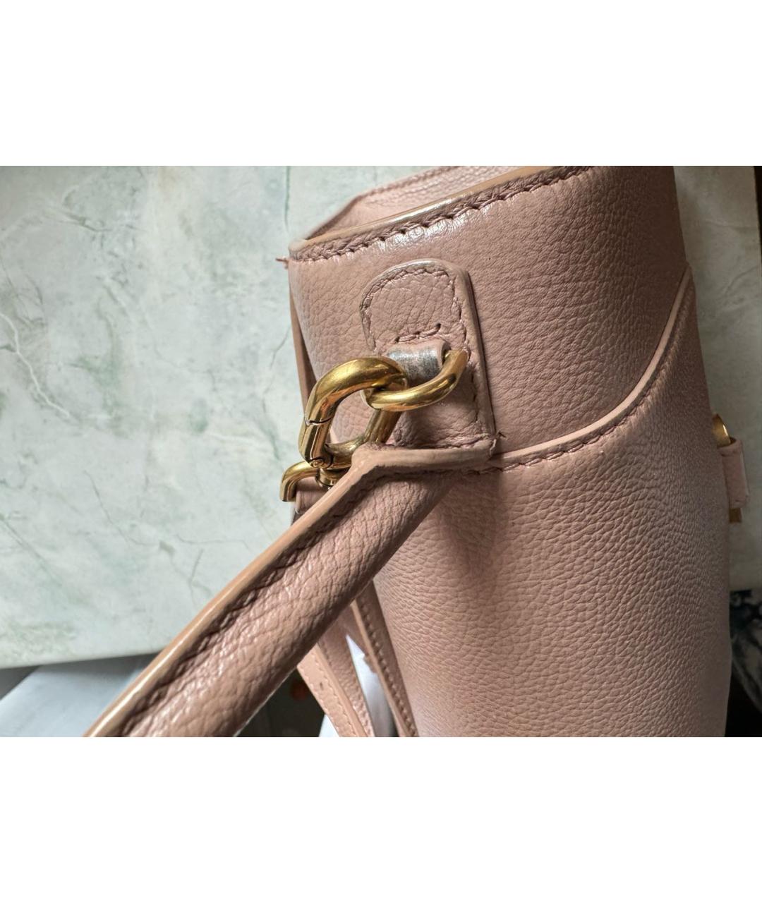 BALENCIAGA Розовая кожаная сумка с короткими ручками, фото 5