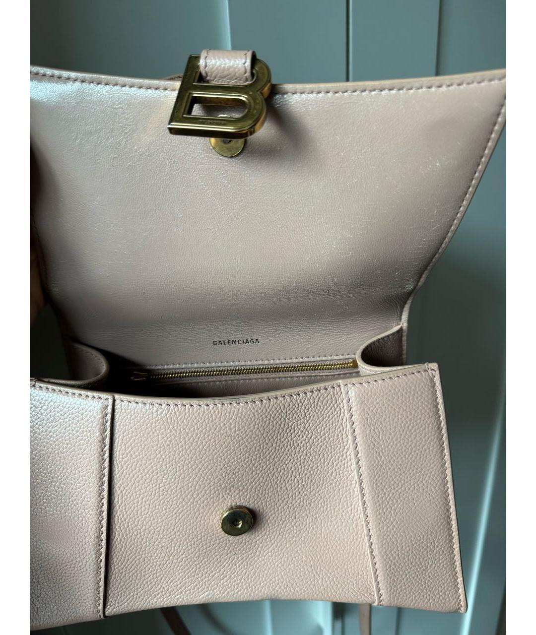 BALENCIAGA Розовая кожаная сумка с короткими ручками, фото 4