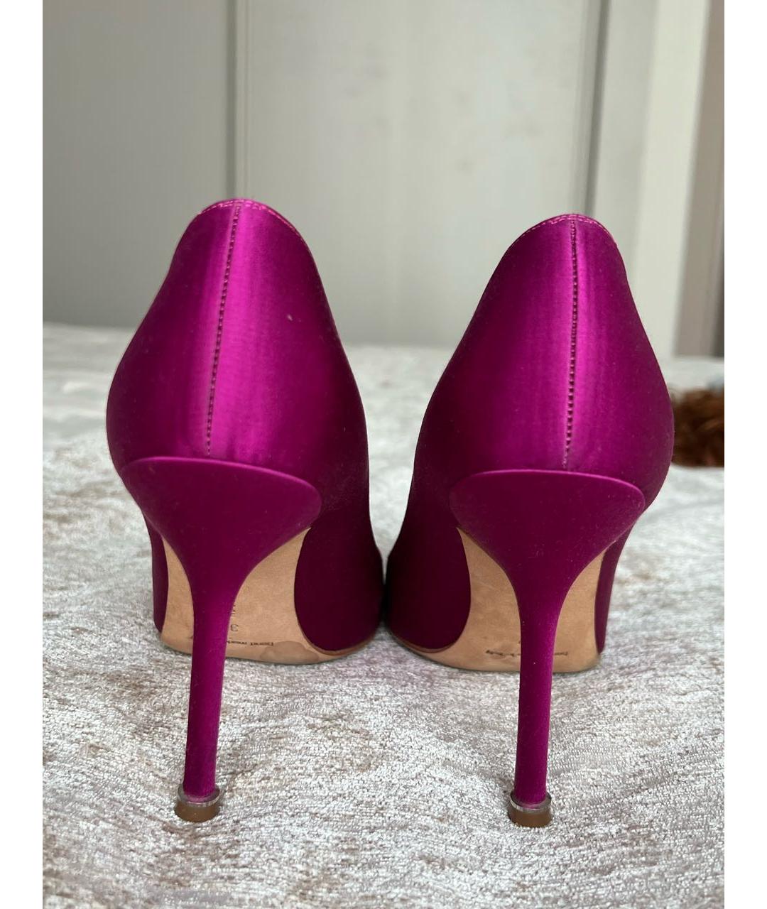 MANOLO BLAHNIK Фуксия текстильные туфли, фото 4