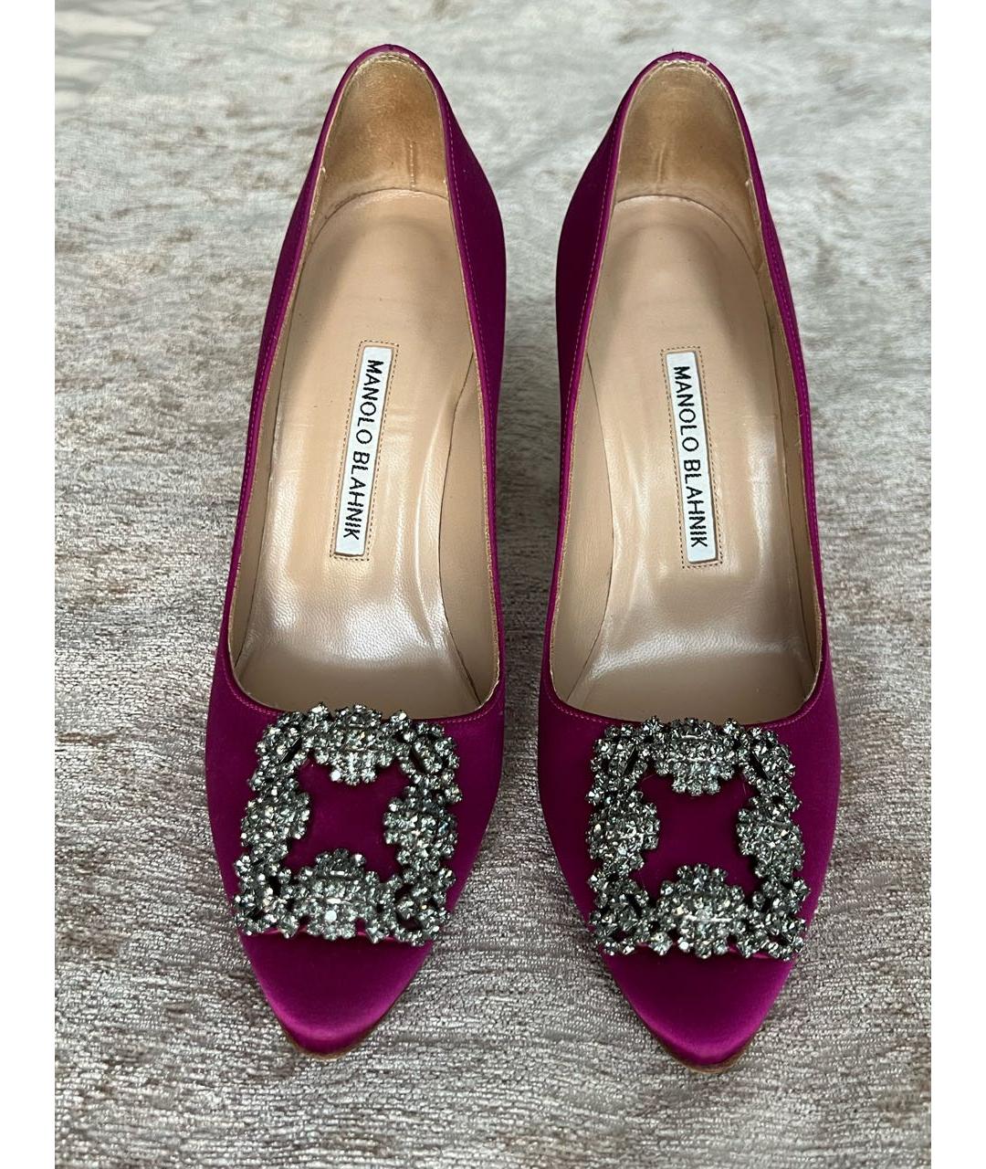 MANOLO BLAHNIK Фуксия текстильные туфли, фото 2