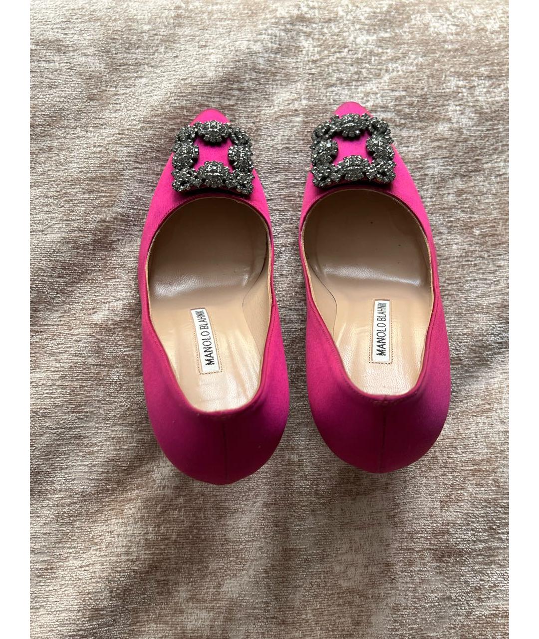 MANOLO BLAHNIK Фуксия текстильные туфли, фото 3