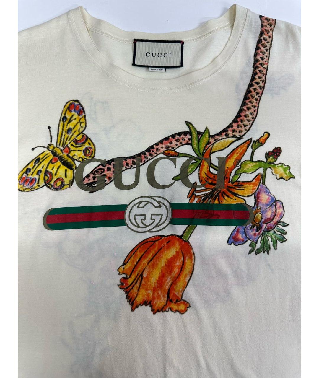 GUCCI Бежевая хлопковая футболка, фото 2