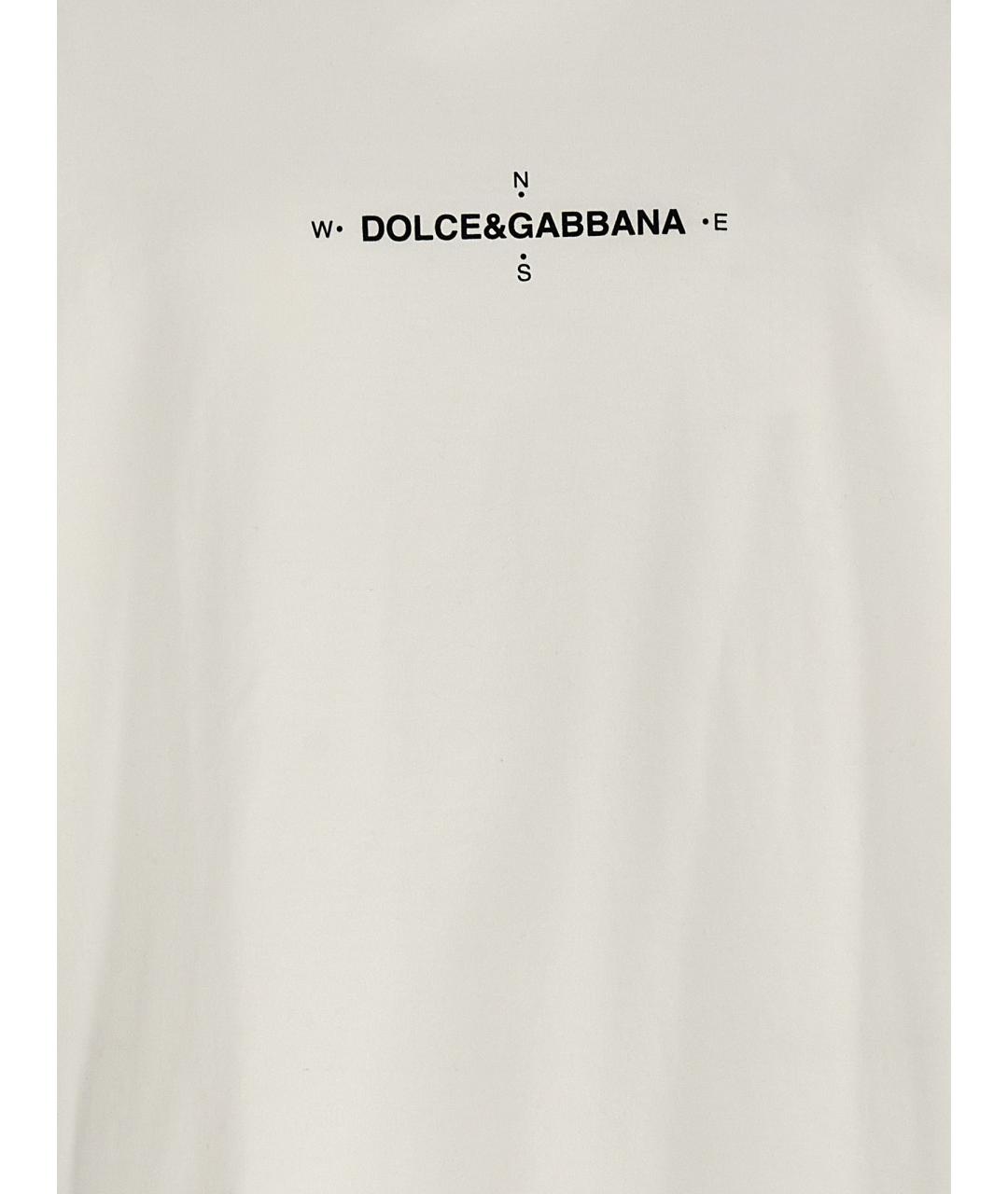 DOLCE&GABBANA Белая хлопковая футболка, фото 4
