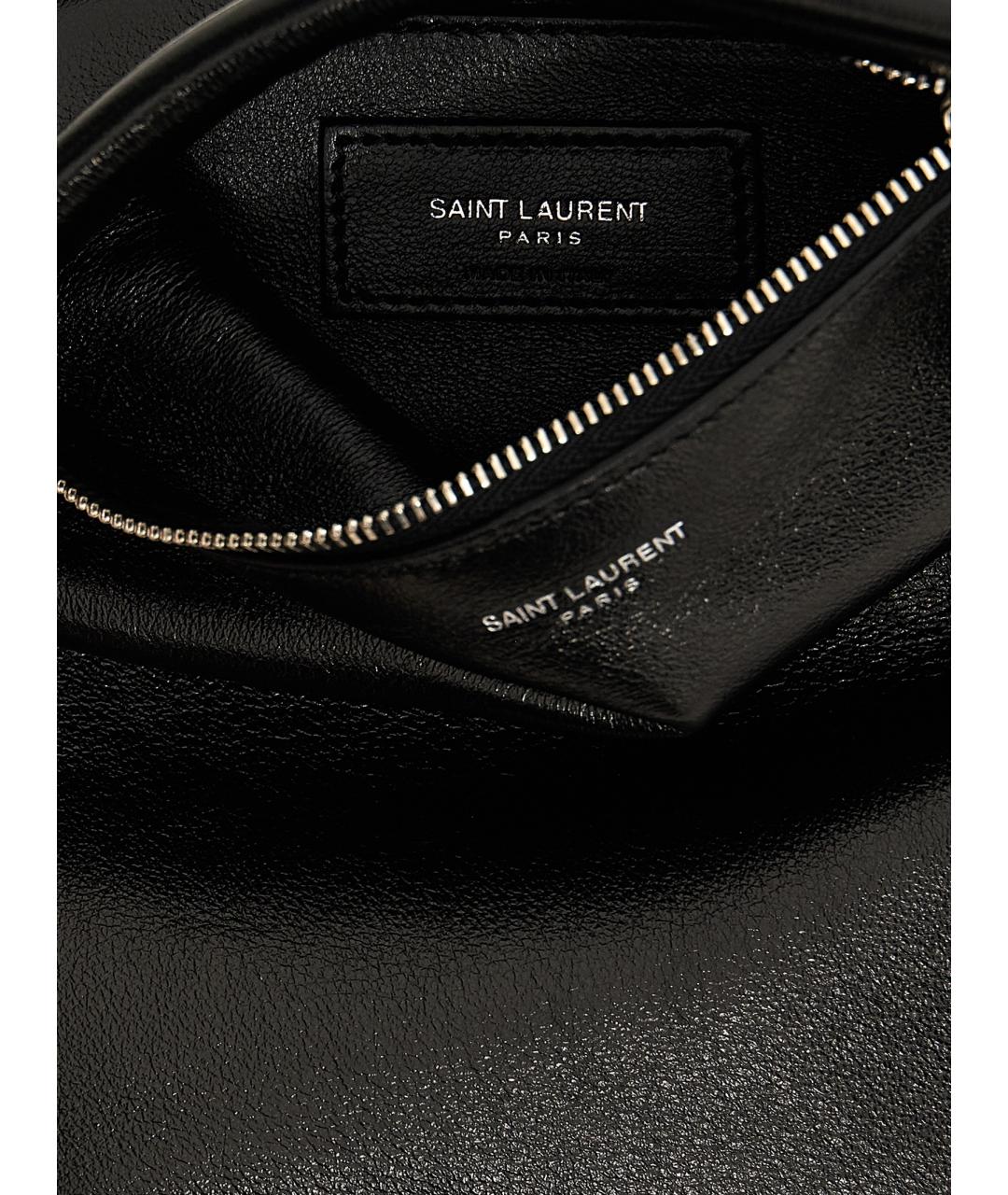 SAINT LAURENT Черная кожаная сумка на плечо, фото 4