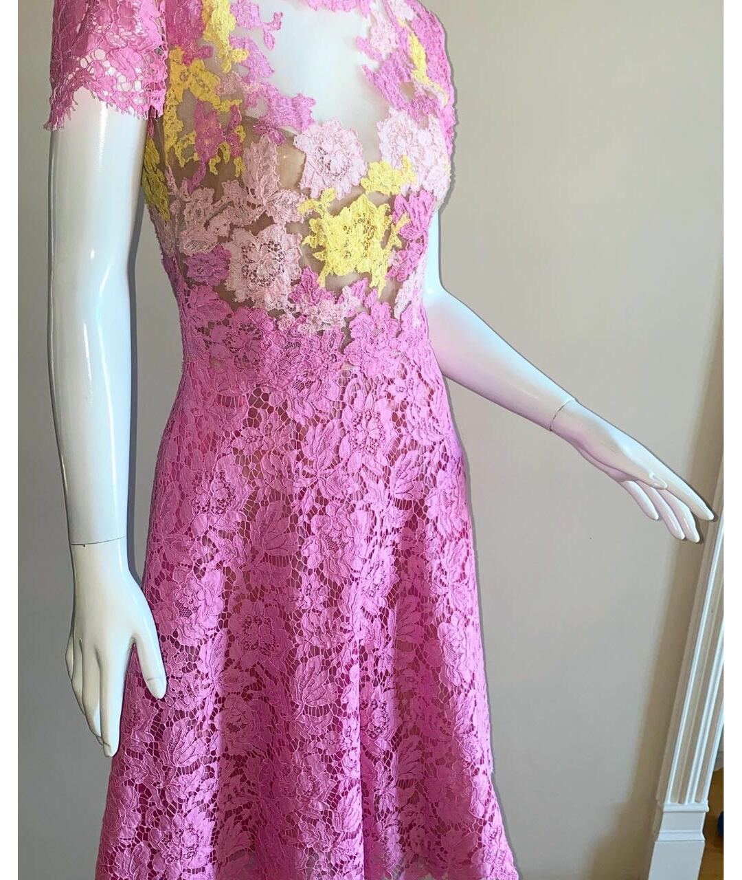 VALENTINO Розовое хлопковое коктейльное платье, фото 3