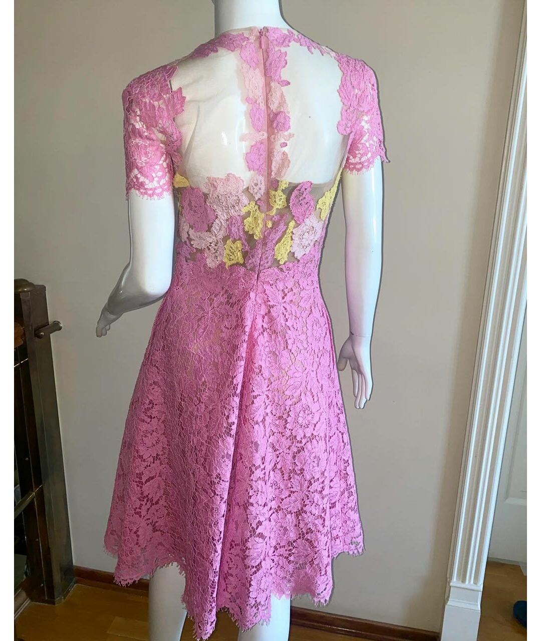 VALENTINO Розовое хлопковое коктейльное платье, фото 4