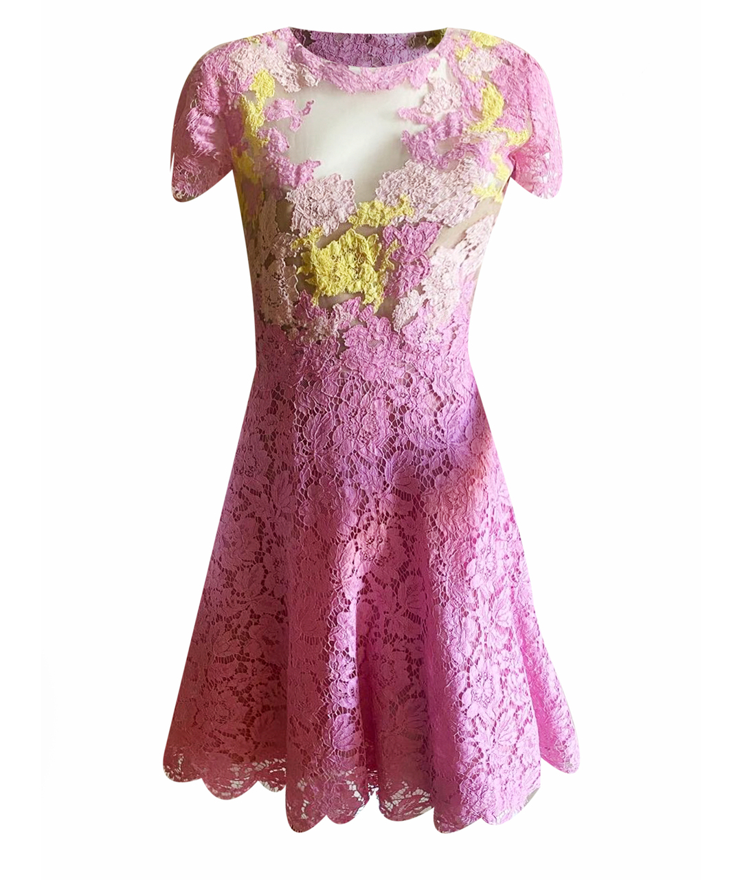 VALENTINO Розовое хлопковое коктейльное платье, фото 1