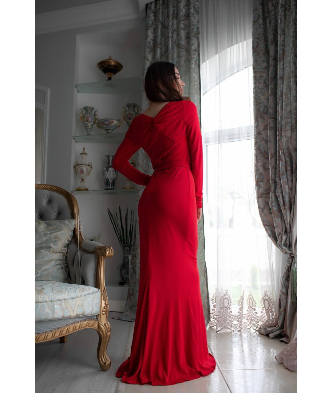 BADGLEY MISCHKA Красное вечернее платье, фото 2