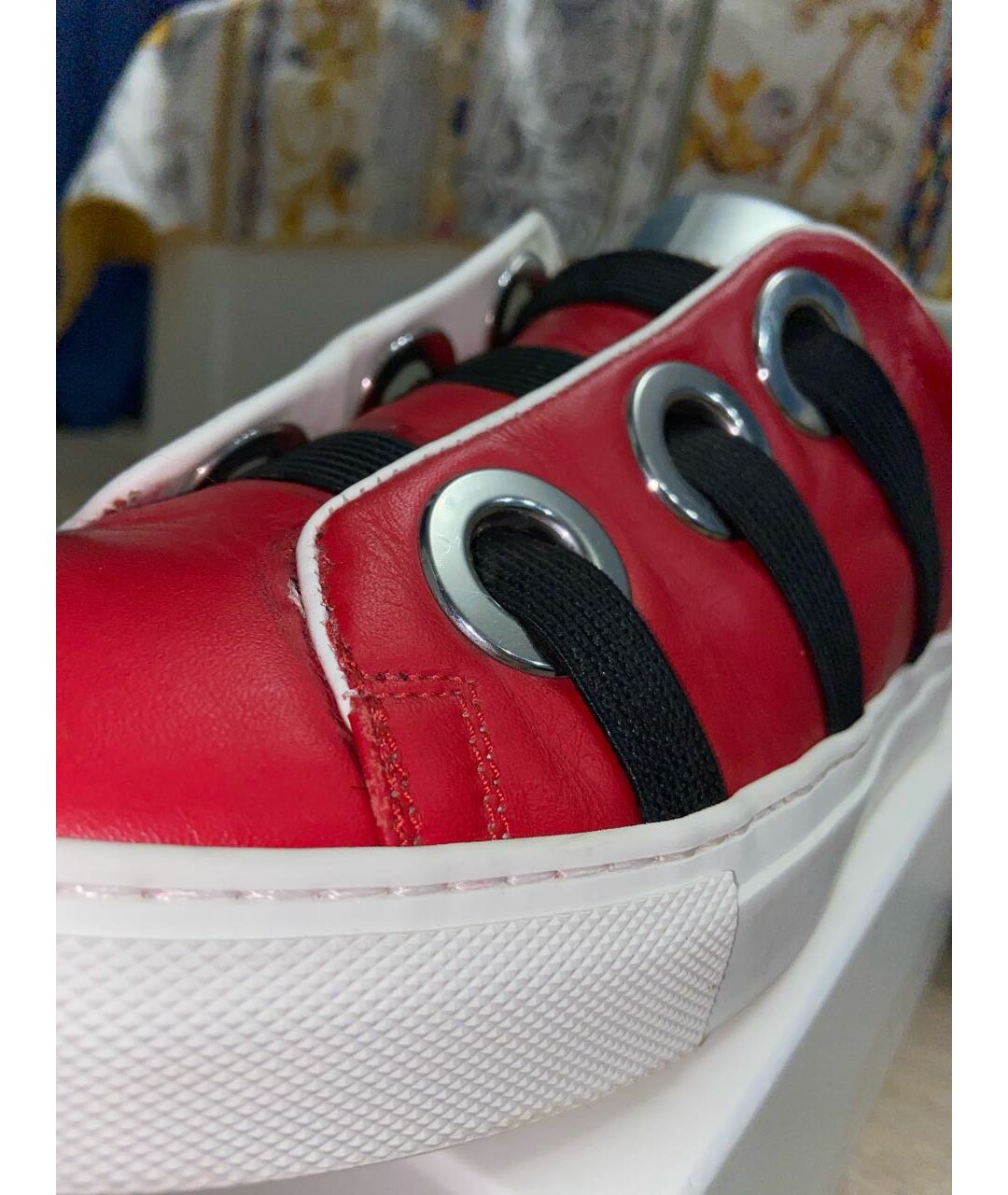 CASADEI Красные кожаные низкие кроссовки / кеды, фото 4