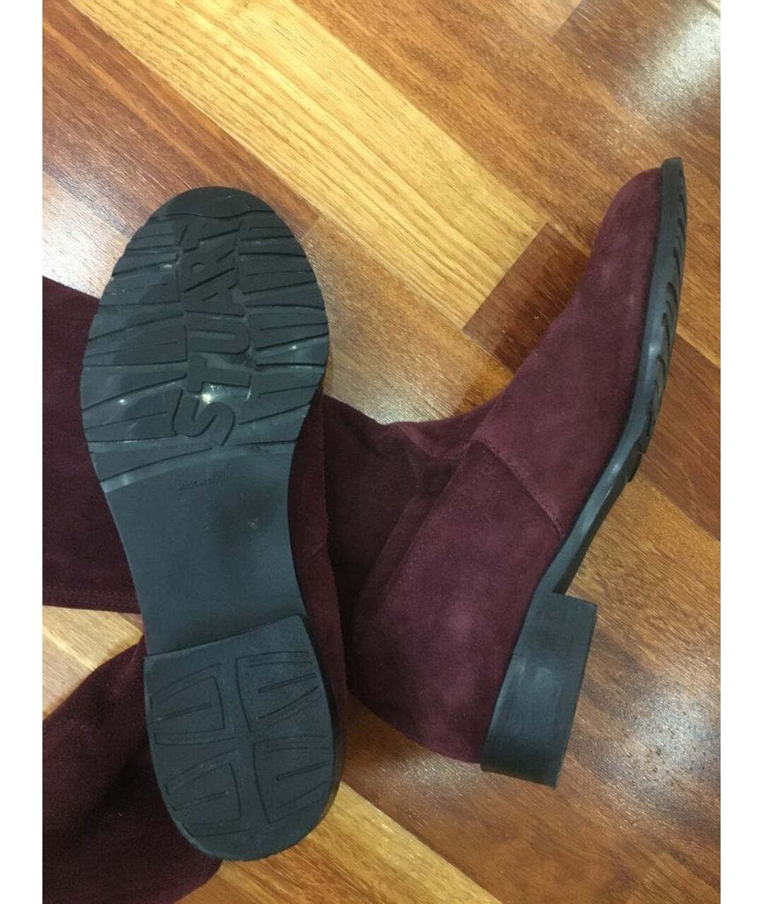STUART WEITZMAN Бордовые замшевые ботфорты, фото 6