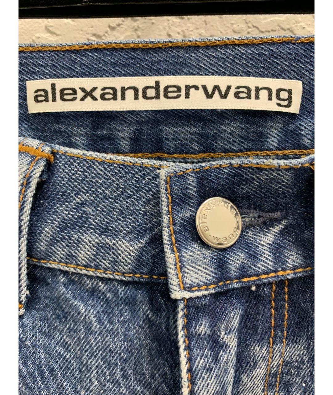 ALEXANDER WANG Синие хлопковые прямые джинсы, фото 3