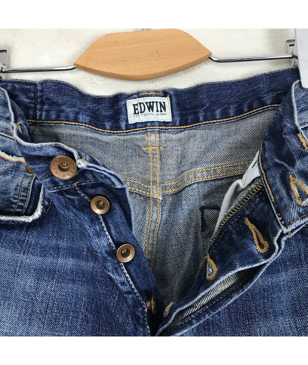 EDWIN Синие хлопковые джинсы скинни, фото 8