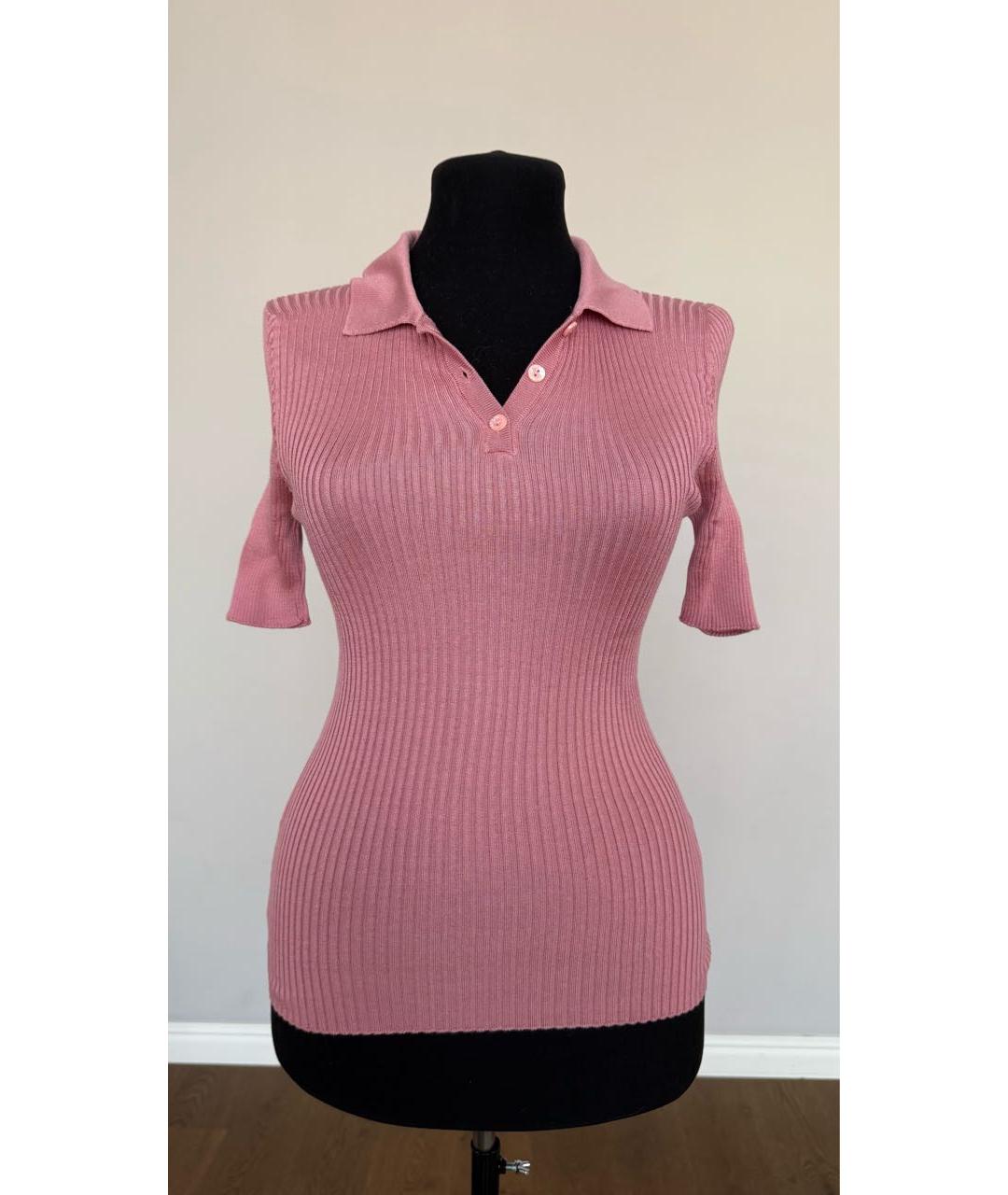 DOLCE&GABBANA Розовый шелковый джемпер / свитер, фото 6