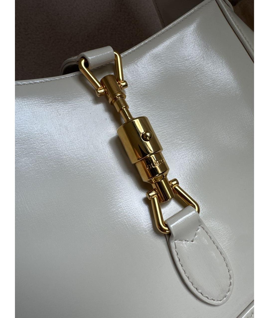GUCCI Белая кожаная сумка через плечо, фото 6