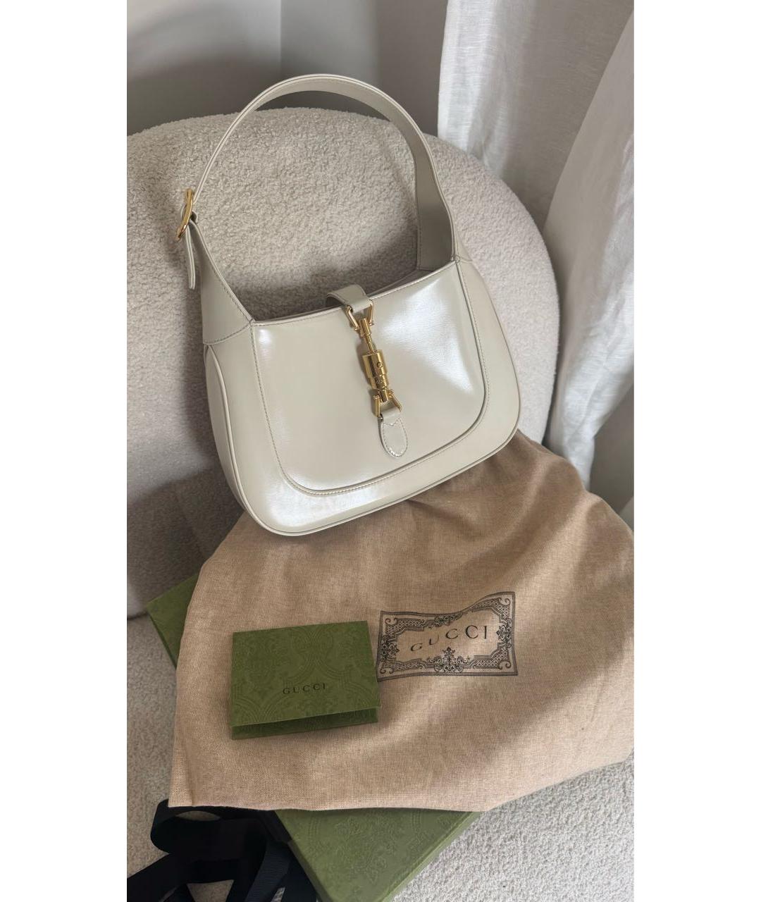 GUCCI Белая кожаная сумка через плечо, фото 5