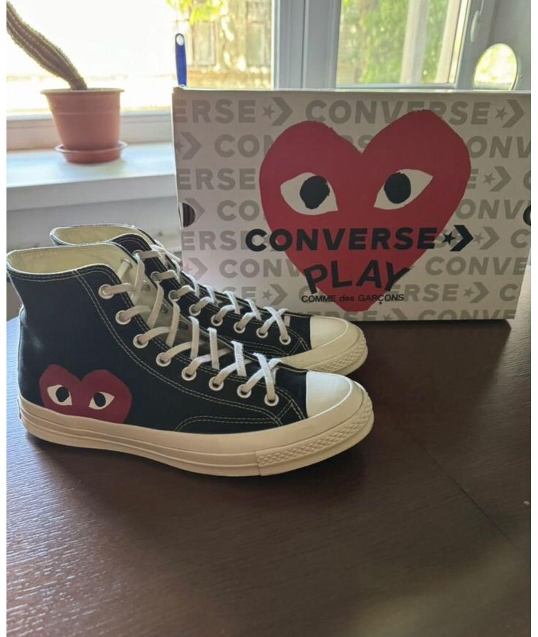 CONVERSE Черные синтетические высокие кроссовки / кеды, фото 5