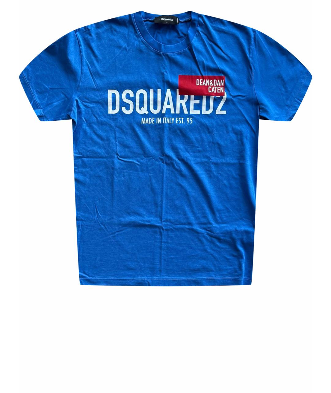 DSQUARED2 Синяя хлопковая футболка, фото 1