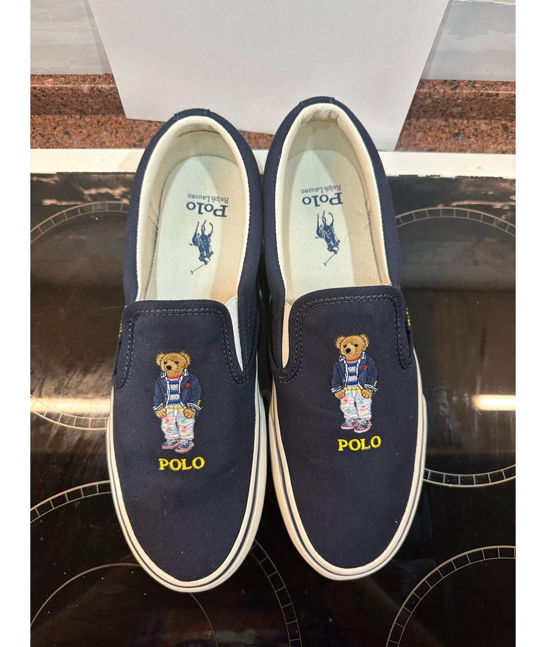 POLO RALPH LAUREN Синие текстильные слипоны, фото 2