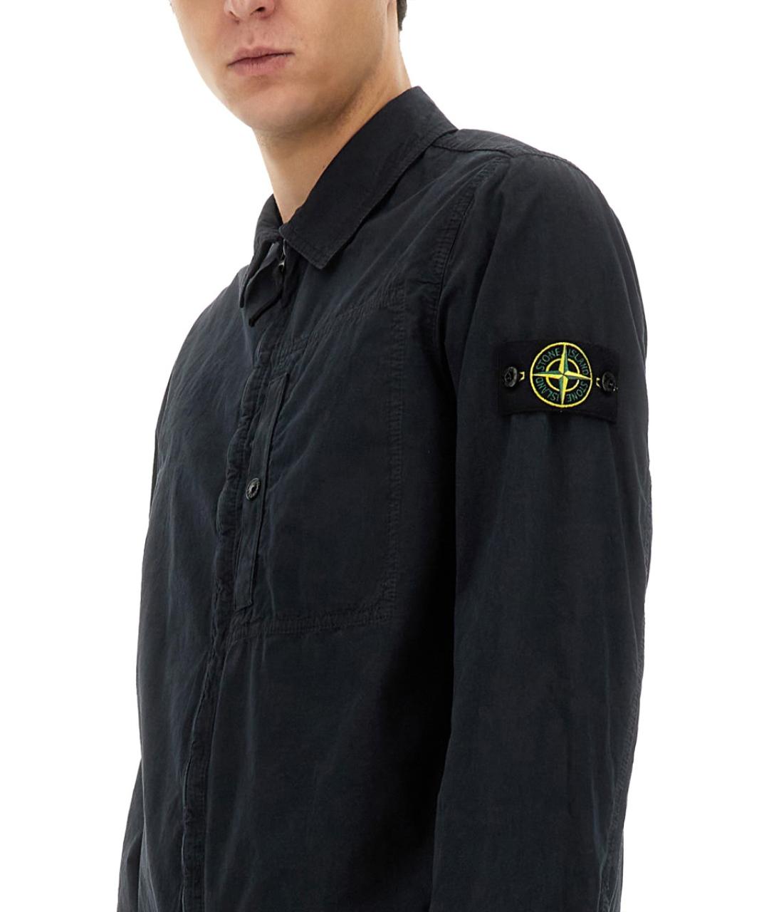 STONE ISLAND Синяя хлопковая кэжуал рубашка, фото 5