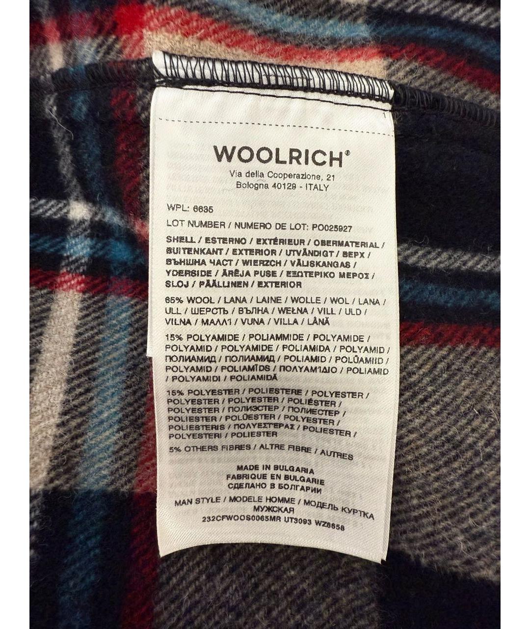 WOOLRICH Мульти шерстяная кэжуал рубашка, фото 4