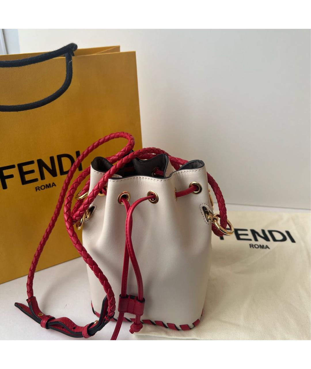 FENDI Бежевая кожаная сумка через плечо, фото 8