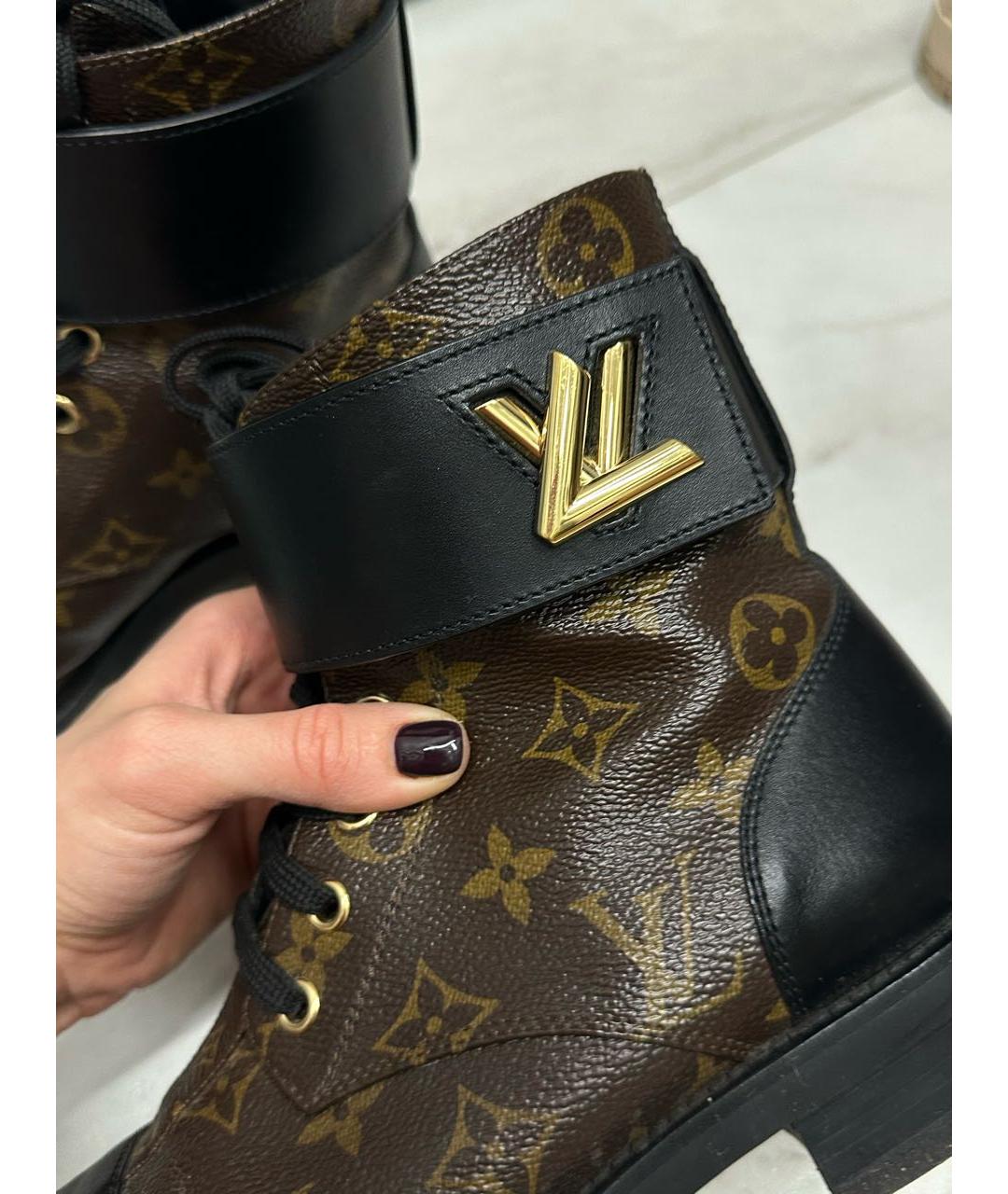 LOUIS VUITTON Черные кожаные ботинки, фото 4