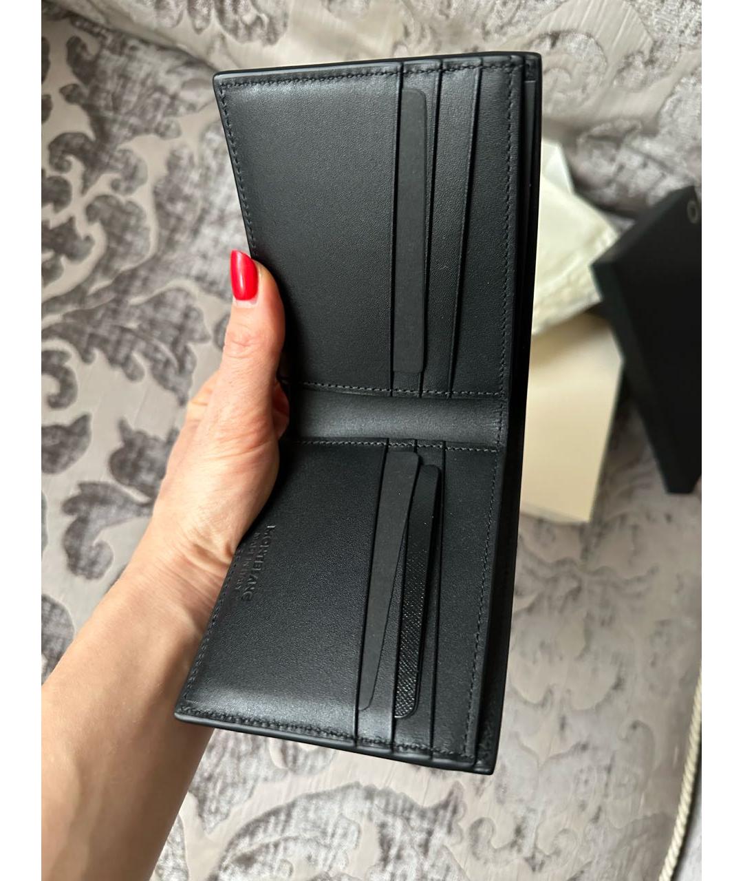 MONTBLANC Черный кожаный кошелек, фото 5