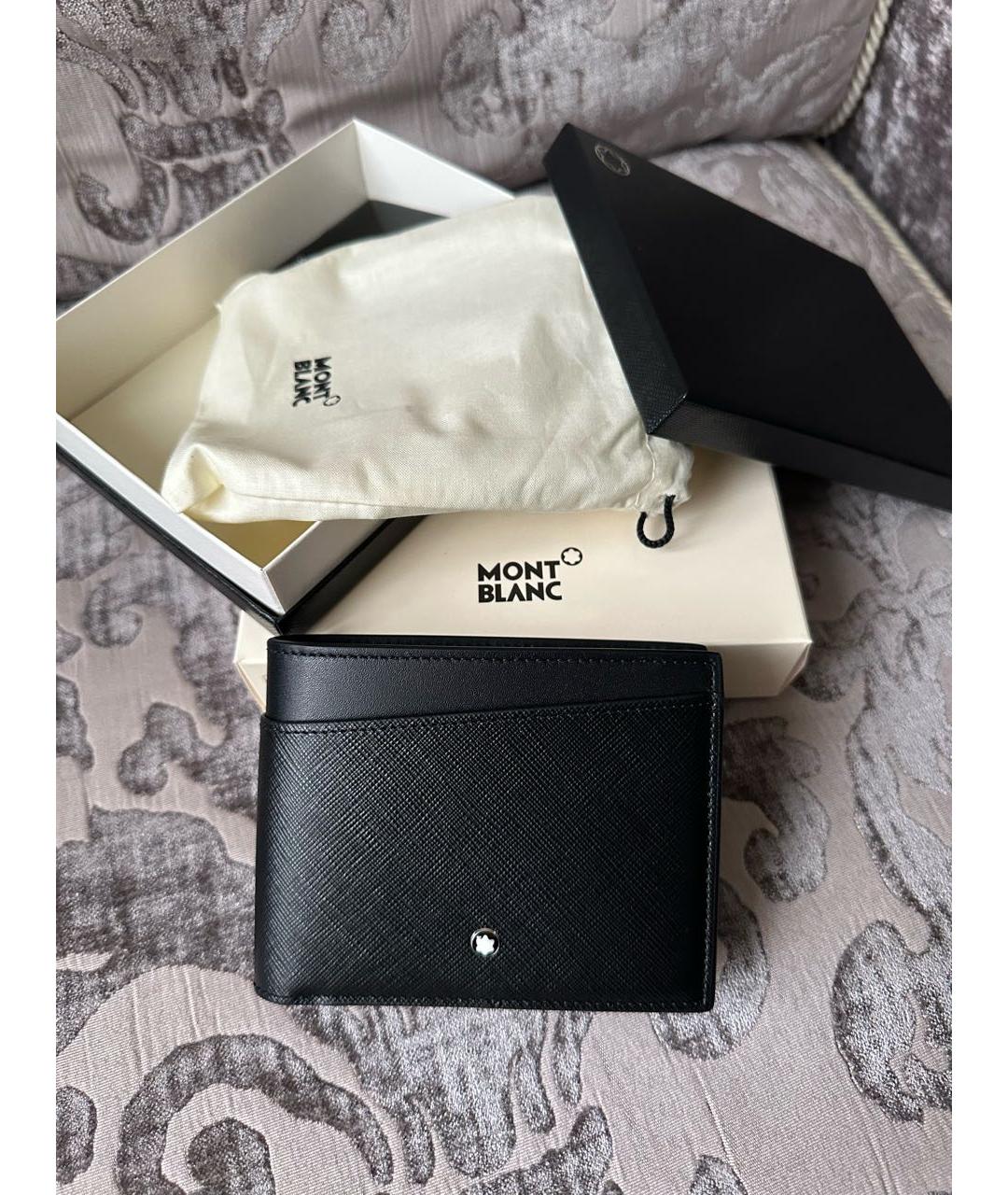 MONTBLANC Черный кожаный кошелек, фото 6