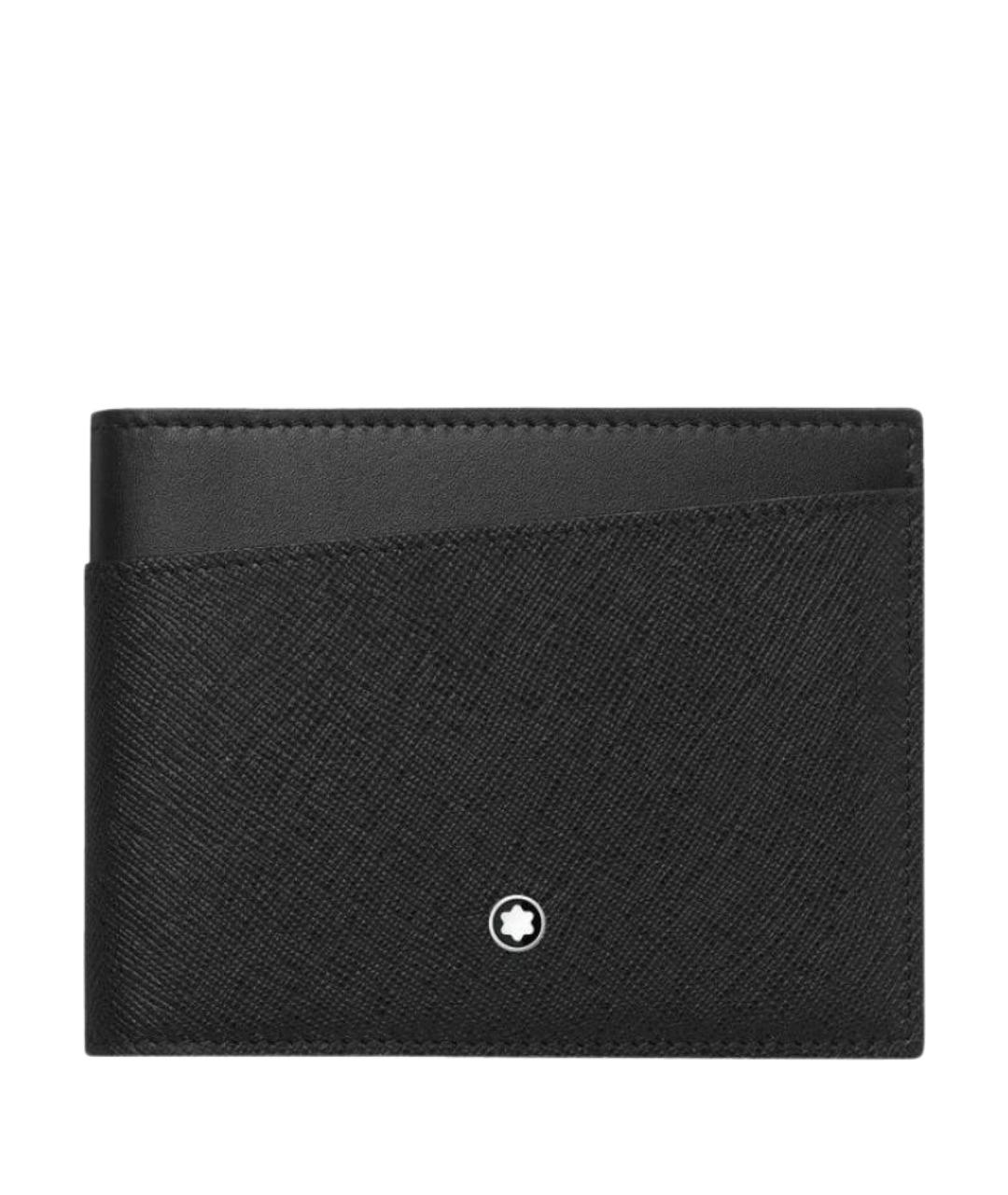 MONTBLANC Черный кожаный кошелек, фото 1